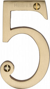Heritage Brass Numeral 5 Face Fix 76mm (3")