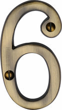 Load image into Gallery viewer, Heritage Brass Numeral 6 Face Fix 76mm (3&quot;)