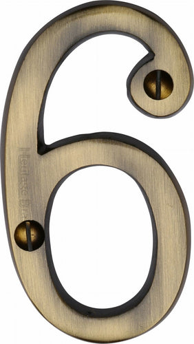 Heritage Brass Numeral 6 Face Fix 76mm (3