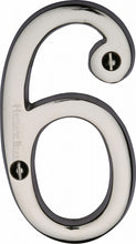 Load image into Gallery viewer, Heritage Brass Numeral 6 Face Fix 76mm (3&quot;)