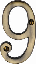 Load image into Gallery viewer, Heritage Brass Numeral 9 Face Fix 76mm (3&quot;)