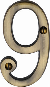 Heritage Brass Numeral 9 Face Fix 76mm (3")