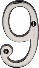 Load image into Gallery viewer, Heritage Brass Numeral 9 Face Fix 76mm (3&quot;)