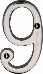 Heritage Brass Numeral 9 Face Fix 76mm (3")