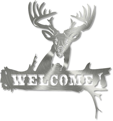Deer Log Welcome 1 brushed