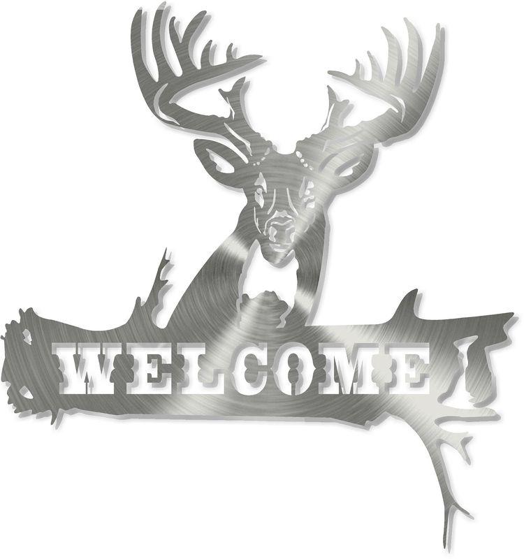 Deer Log Welcome 1 brushed