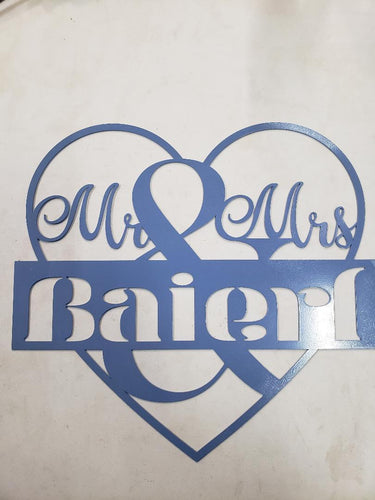 MR and MRs Heart Monogram