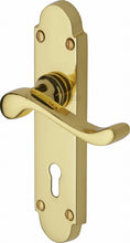 Load image into Gallery viewer, Heritage Brass Door Handle Lever Lock Savoy Design