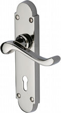 Load image into Gallery viewer, Heritage Brass Door Handle Lever Lock Savoy Design