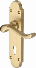 Load image into Gallery viewer, Heritage Brass Door Handle Lever Lock Savoy Design