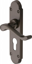 Load image into Gallery viewer, Heritage Brass Door Handle for Euro Profile Plate Savoy Design