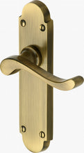 Load image into Gallery viewer, Heritage Brass Door Handle Lever Latch Savoy Design