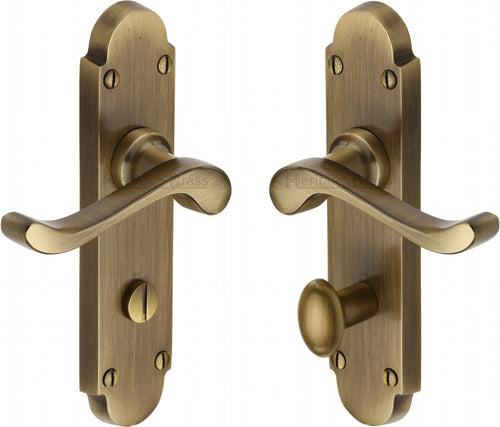 Heritage Brass Door Handle for Bathroom Savoy Design