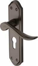 Load image into Gallery viewer, Heritage Brass Door Handle for Euro Profile Plate Sandown Design