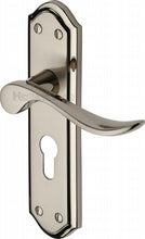 Load image into Gallery viewer, Heritage Brass Door Handle for Euro Profile Plate Sandown Design