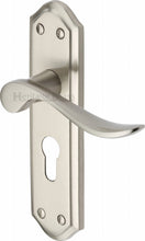 Load image into Gallery viewer, Heritage Brass Door Handle for Euro Profile Plate Sandown Design