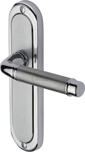 Heritage Brass Door Handle Lever Latch Saturn Design