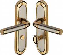Load image into Gallery viewer, Heritage Brass Door Handle for Bathroom Saturn Design