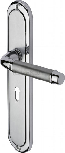 Heritage Brass Door Handle Lever Lock Saturn Long Design