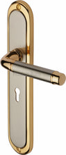Load image into Gallery viewer, Heritage Brass Door Handle Lever Lock Saturn Long Design