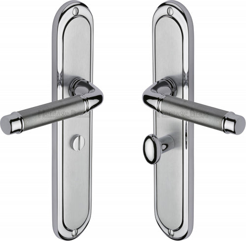 Heritage Brass Door Handle for Bathroom Saturn Long Design