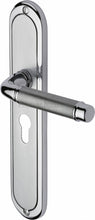 Load image into Gallery viewer, Heritage Brass Door Handle for Euro Profile Plate Saturn Long Design