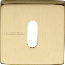 Load image into Gallery viewer, Heritage Brass Key Escutcheon Square