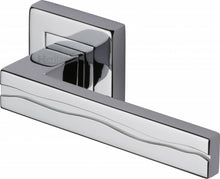Load image into Gallery viewer, Heritage Brass Door Handle Lever Latch on Square Rose Amazon Sq Design