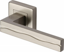 Load image into Gallery viewer, Heritage Brass Door Handle Lever Latch on Square Rose Amazon Sq Design