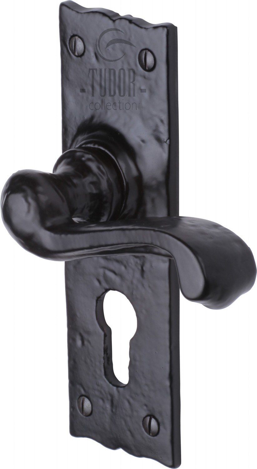 The Tudor Door Handle for Euro Profile Plate Shropshire Design