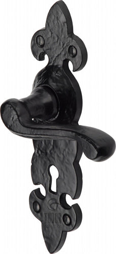 The Tudor Door Handle Lever Lock Fleur de Lys Design