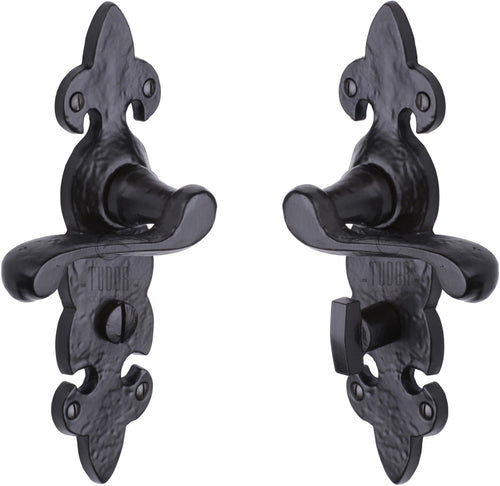 The Tudor Door Handle for Bathroom Fleur de Lys Design