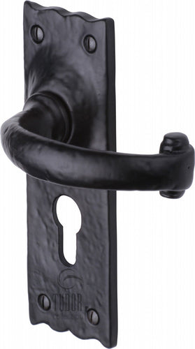 The Tudor Door Handle for Euro Profile Plate Colonial Design