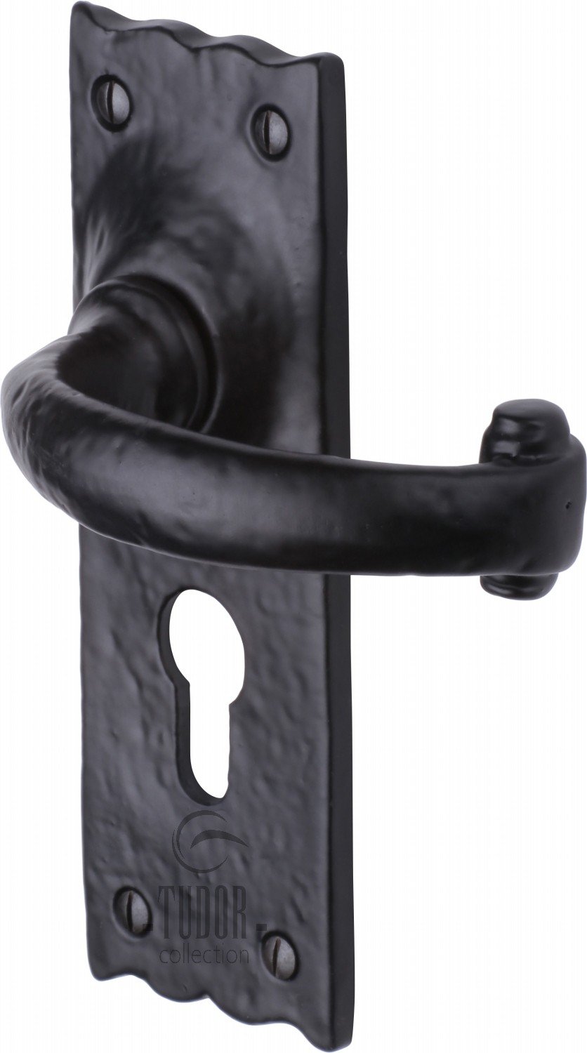 The Tudor Door Handle for Euro Profile Plate Colonial Design