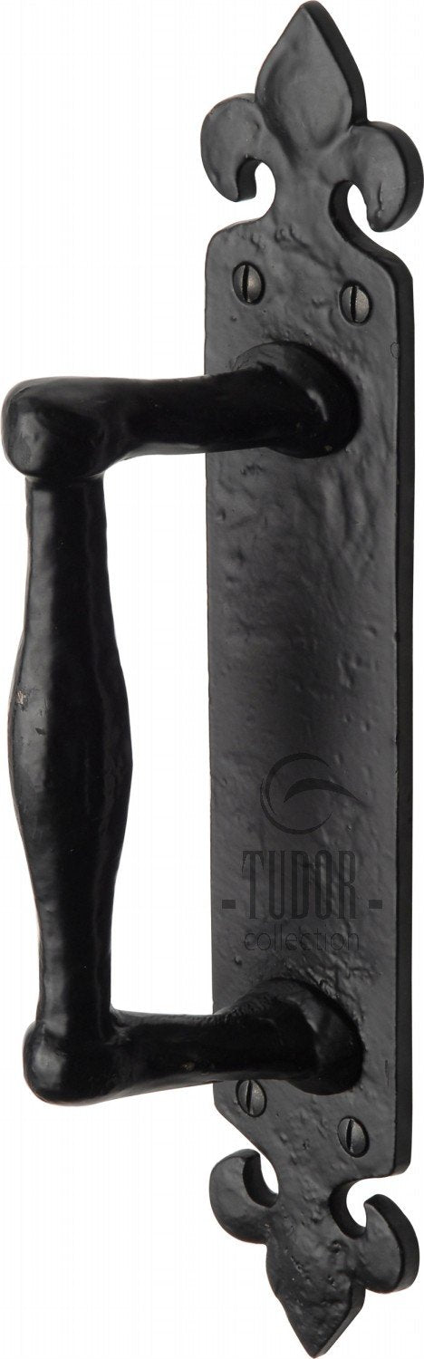 The Tudor Door Pull Handle on Plate Offset