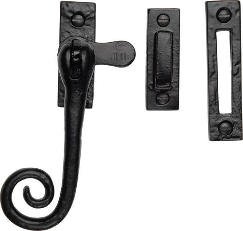 The Tudor Casement Window Fastener Monkey Tail Pattern Black Iron