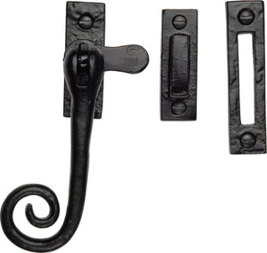 The Tudor Casement Window Fastener Monkey Tail Pattern Black Iron
