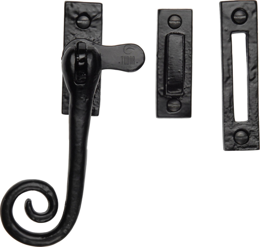 The Tudor Casement Window Fastener Monkey Tail Pattern Black Iron