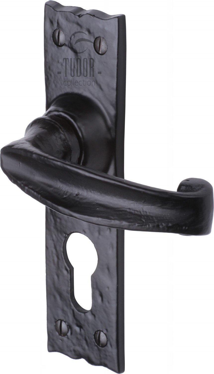 The Tudor Door Handle for Euro Profile Plate Wellington Design