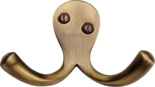 Heritage Brass Double Coat Hook Antique finish