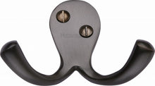 Load image into Gallery viewer, Heritage Brass Double Coat Hook Antique finish