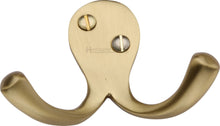 Load image into Gallery viewer, Heritage Brass Double Coat Hook Antique finish