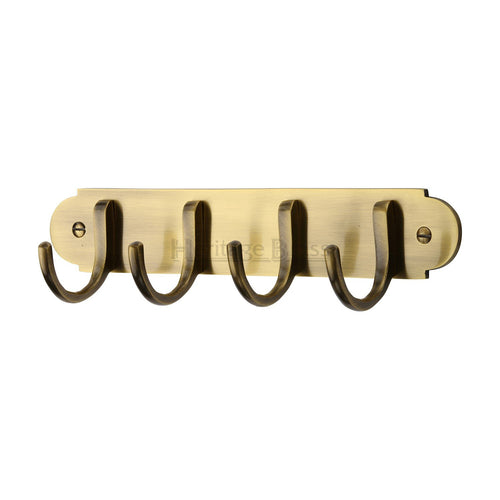 Heritage Brass Coat Hooks on Plate