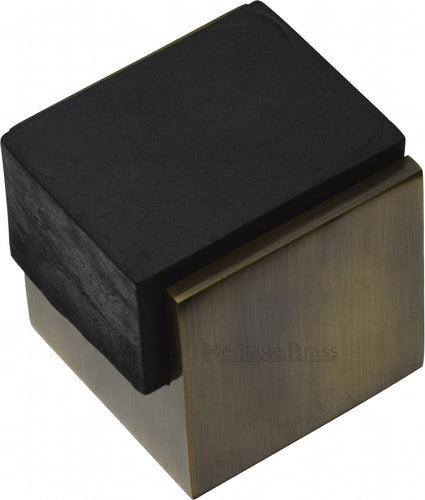 Heritage Brass Door Stop Square Floor Mounted Design