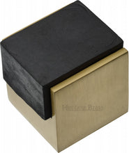 Load image into Gallery viewer, Heritage Brass Door Stop Square Floor Mounted Design