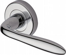 Load image into Gallery viewer, Heritage Brass Door Handle Lever Latch on Round Rose Sutton Design