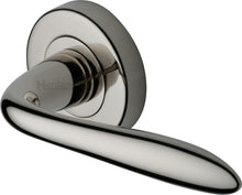 Load image into Gallery viewer, Heritage Brass Door Handle Lever Latch on Round Rose Sutton Design