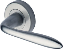 Load image into Gallery viewer, Heritage Brass Door Handle Lever Latch on Round Rose Sutton Design
