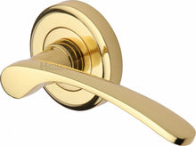 Load image into Gallery viewer, Heritage Brass Door Handle Lever Latch on Round Rose Sophia Design