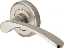 Load image into Gallery viewer, Heritage Brass Door Handle Lever Latch on Round Rose Sophia Design